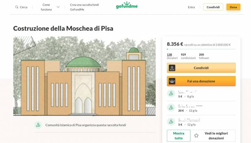 Gofundme Moschea di Pisa