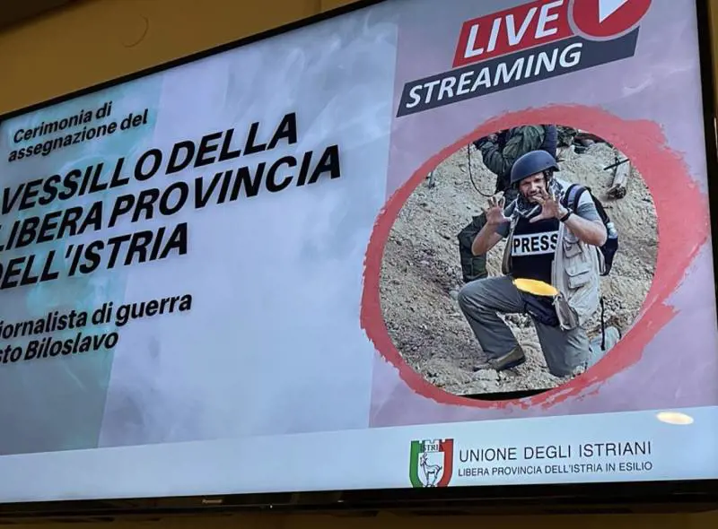 A Fausto Biloslavo il Vessillo della Libera Provincia dell’Istria