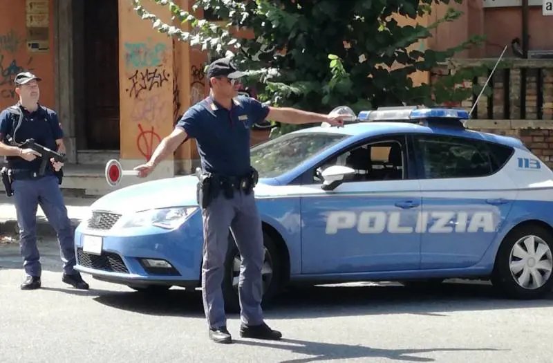 Un posto di blocco della Polizia