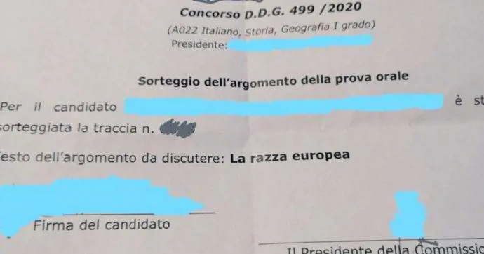 "Prova sulla razza europea". È polemica sul concorso per i prof