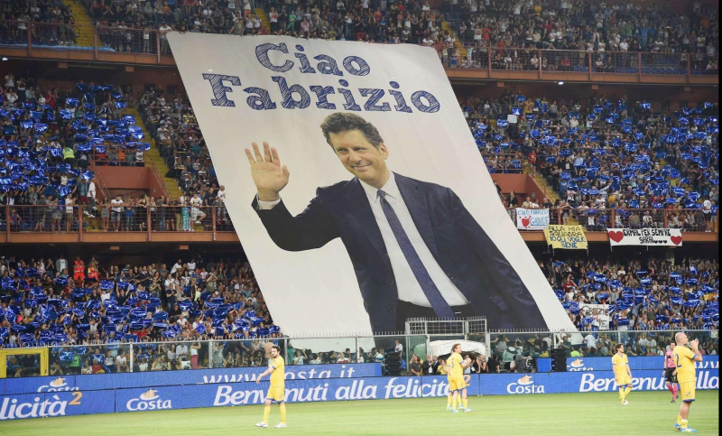 Genova omaggio a Fabrizio Frizzi storico conduttore della Partita del Cuore