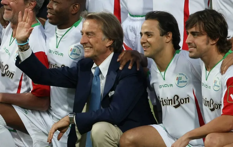 La Partita del Cuore, squadra piloti guidata da Montezemolo