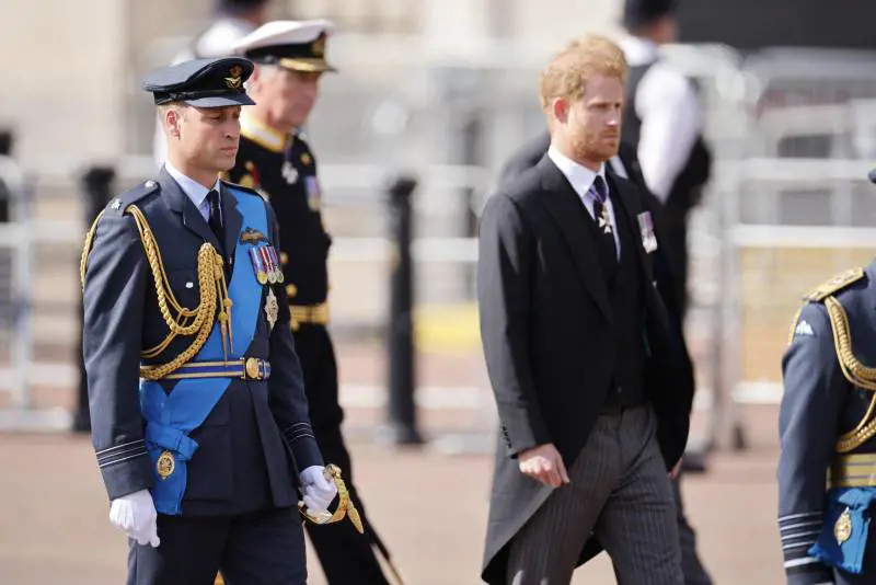 Lo sguardo, le mani, la distanza: i gesti di Harry e William al funerale