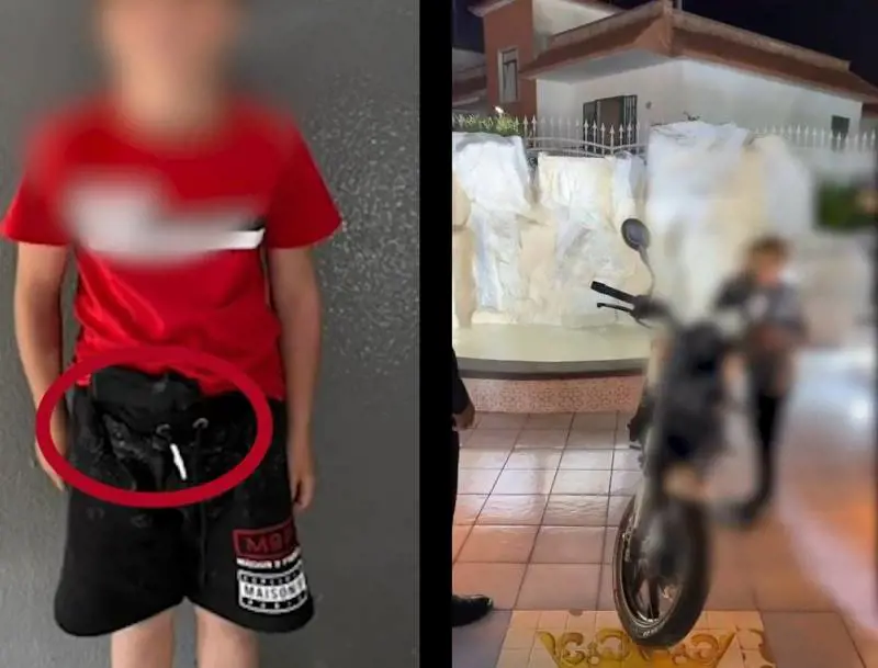 A 9 anni pistola in tasca e moto per la comunione