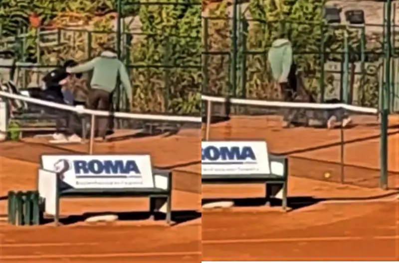 Calci e schiaffi contro la figlia-allieva: le immagini choc del coach di tennis