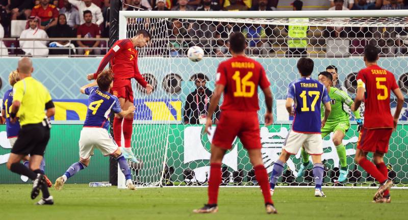 Morata gol Giappone Spagna