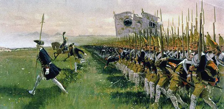 "Battaglia di Hohenfriedberg, Attacco della Fanteria prussiana", di Carl Röchling
