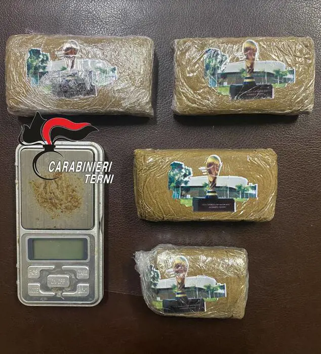 I panetti di droga sequestrati