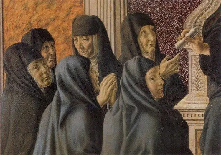Francesco Botticini, “Santa Monica circondata dalle suore agostiniane” (1470; Firenze, Chiesa di S. Spirito)