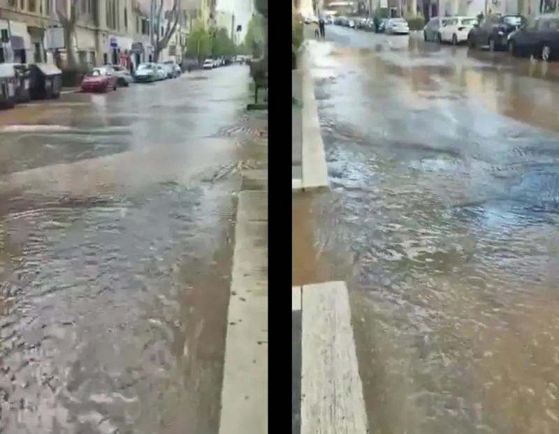 Roma, una via diventa un fiume: cosa è successo