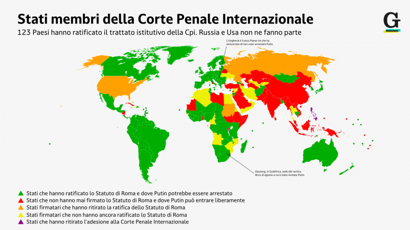 Mappa degli Stati della Corte Penale Internazionale
