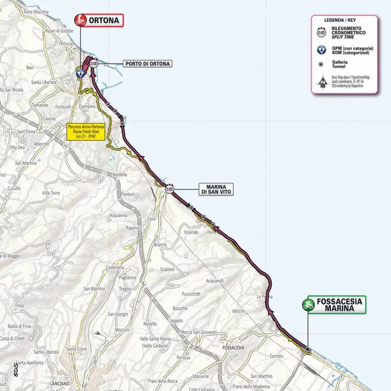 Giro Italia 2023 Tappa 1 Planimetria