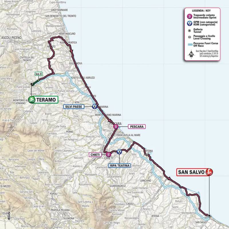 Giro d'Italia 2023 tappa 2 planimetria