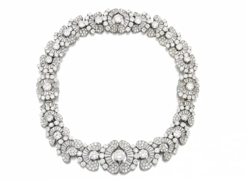 Combinazione collana/bracciale di diamanti del 1954 realizzato da Bulgari