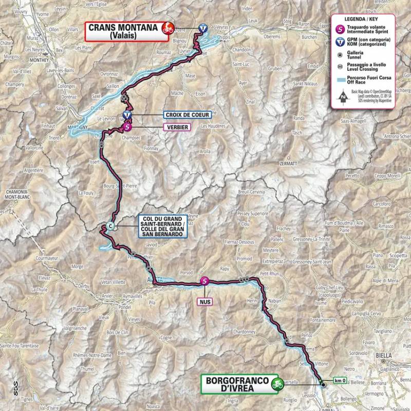 Giro d'Italia 2023 tappa 13 planimetria