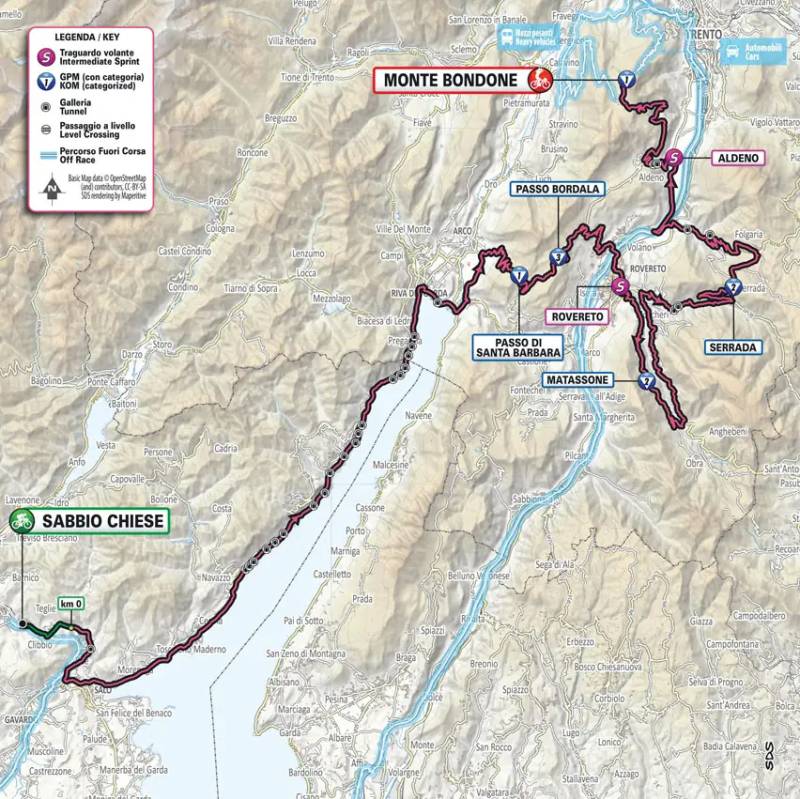 Giro d'Italia 2023 tappa 16 planimetria