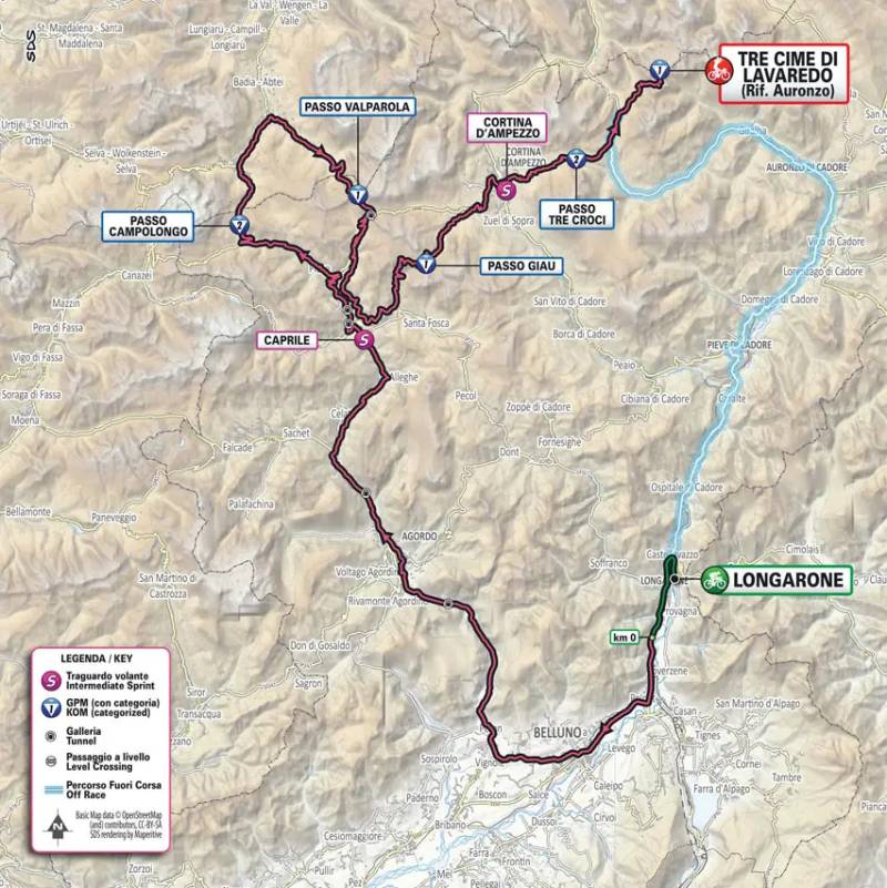 Giro d'Italia 2023 tappa 19 planimetria