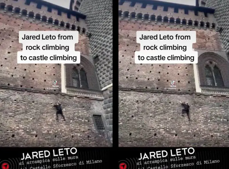 Jared Leto e la scalata delle mura del Castello Sforzesco: il video è virale