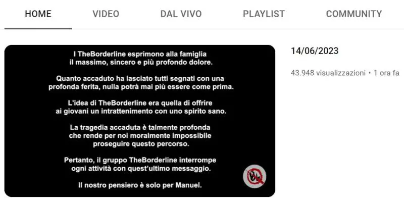 "TheBordeline interrompe ogni attività". Il messaggio (tardivo) degli youtuber dopo l'incidente