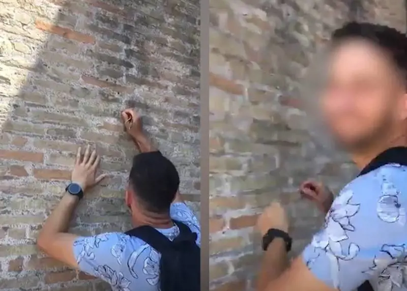 Sfregio al Colosseo, identificato il turista, un 27enne inglese: partita la denuncia