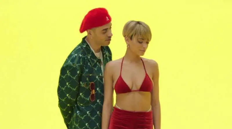 Elodie e Marracash sul set del video "Margarita", dove è scoppiato il colpo di fulmine (2019)