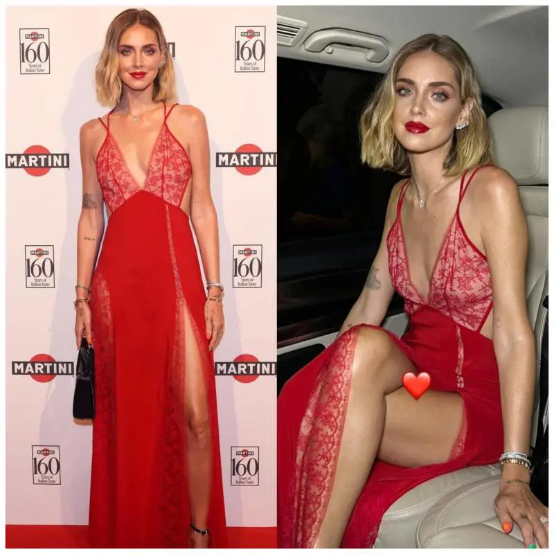 Chiara Ferragni e la scelta osé dell'abito "vedo-non vedo" al party Martini