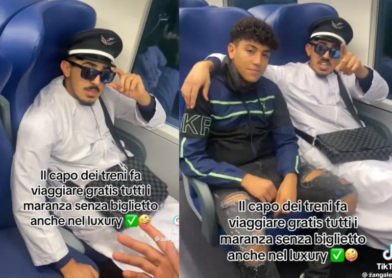 "Chi non ha il biglietto... viaggia gratis". Il tiktoker marocchino deride in giro i controllori