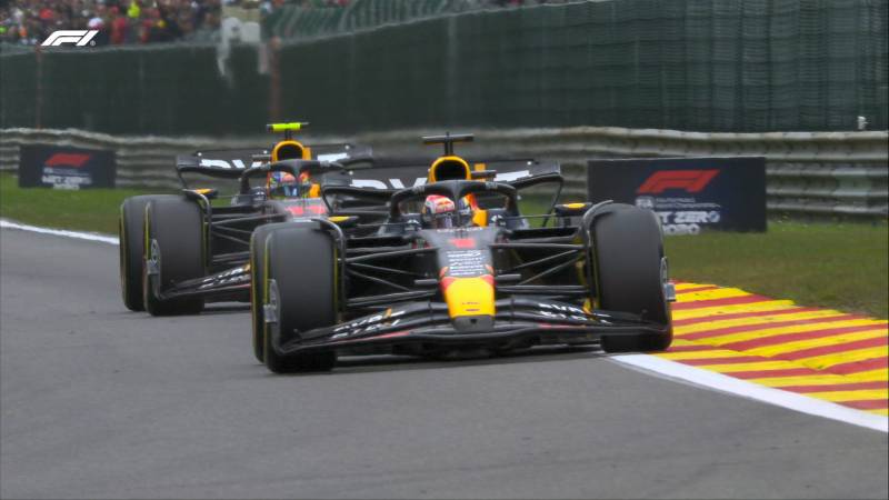 F1 GP Belgio Verstappen Perez giro 17