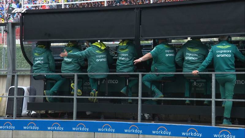 F1 GP Belgio pioggia muretto Aston Martin