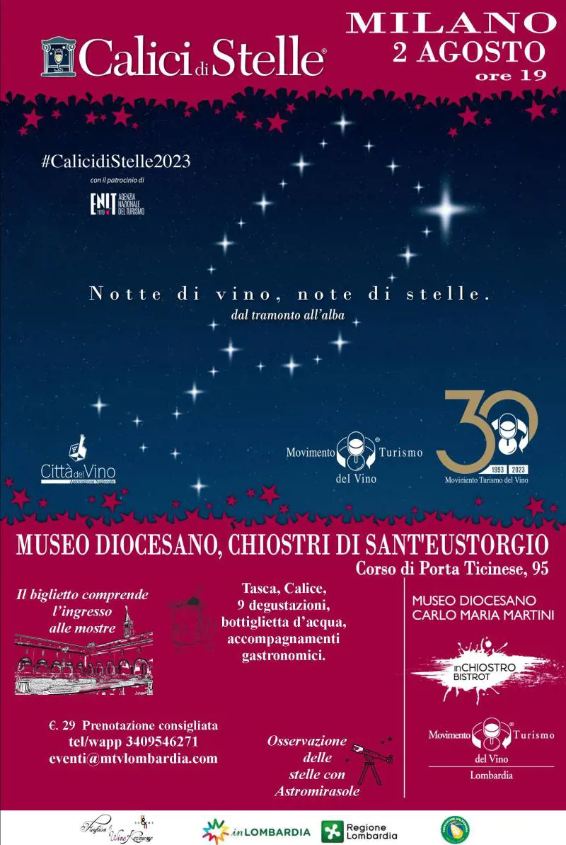 Calici di Stelle, il magico connubio tra arte, cultura e vino nella Milano di mezza estate