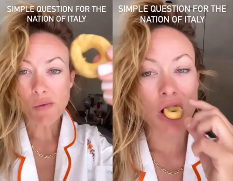 "Italia, cosa ci mettete...". Olivia Wilde pazza per i taralli pugliesi. Il video social è virale