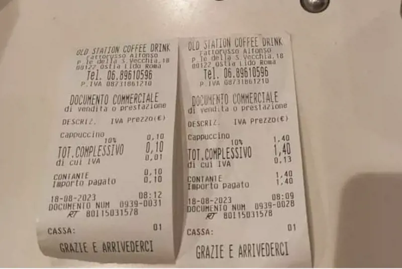 L'estate degli scontrini folli. Cappuccino senza schiuma? Paghi di più