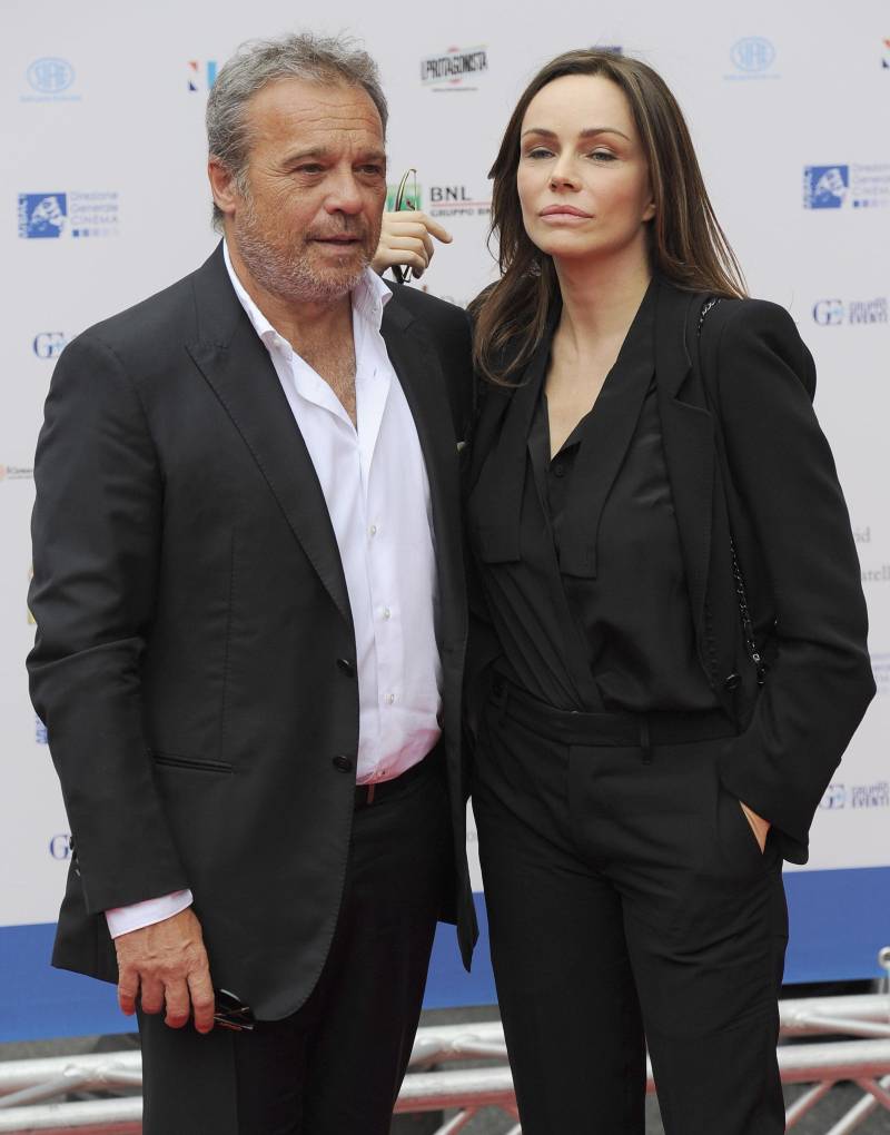 Claudio Amendola e Francesca Neri durante il red carpet per i David di Donatello (2015)