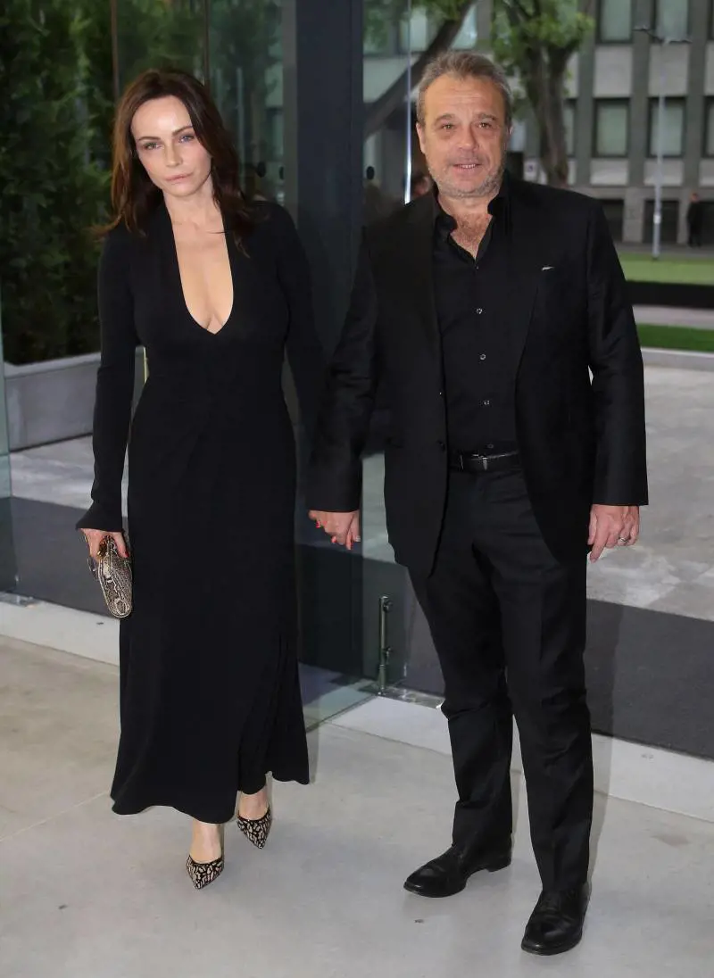 Claudio Amendola e Francesca Neri alla sfilata per i 40 anni di carriera di Giorgio Armani (2015)