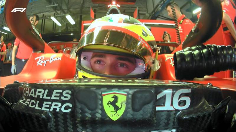 Leclerc box F1 Monza qualifiche