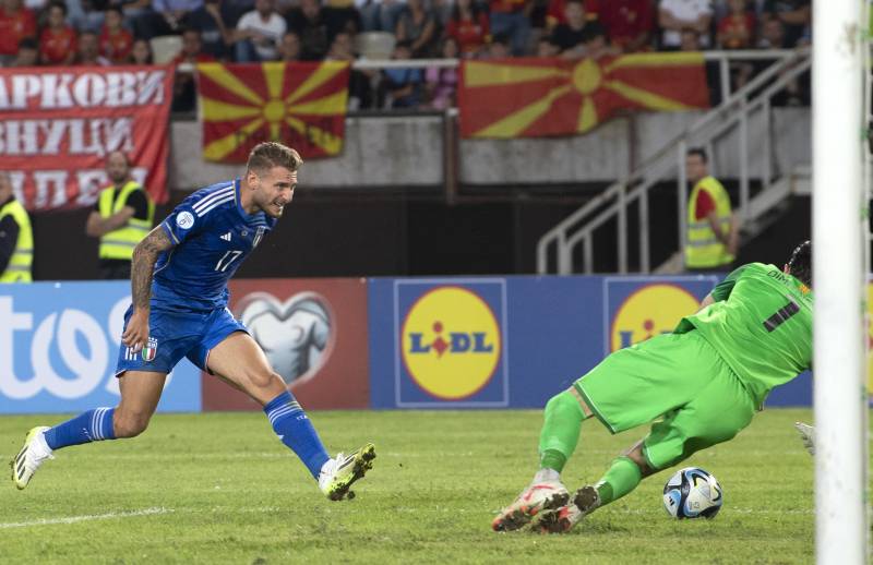 Immobile gol Macedonia Italia