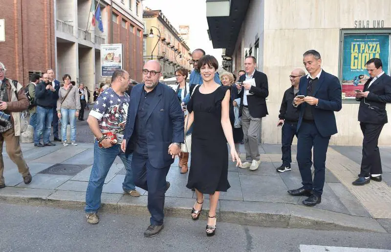 La coppia alla prima de "La pazza gioia" di Virzì a Torino (2016)