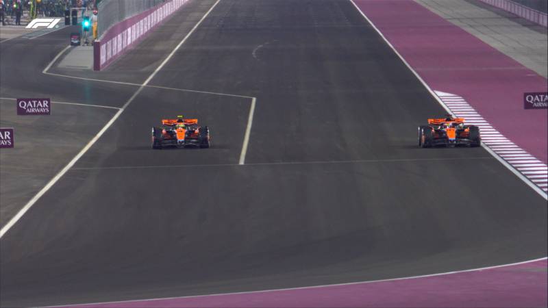 F1 Qatar gara Piastri Norris box