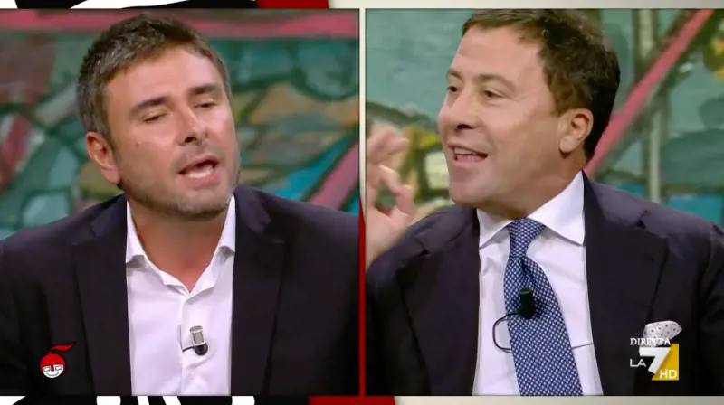 "Stai con Hamas?", "È un giochetto". In tv scoppia la lite tra Bocchino e Di Battista