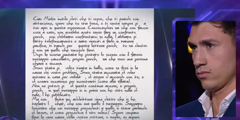 “Sei stato l’amore più grande della mia vita…” L’inaspettata lettera di Perla Vatiero per Mirko Brunetti al GF 23