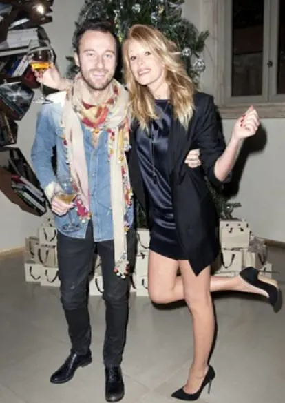 Alessia Marcuzzi e Francesco Facchinetti insieme a una festa (2010)