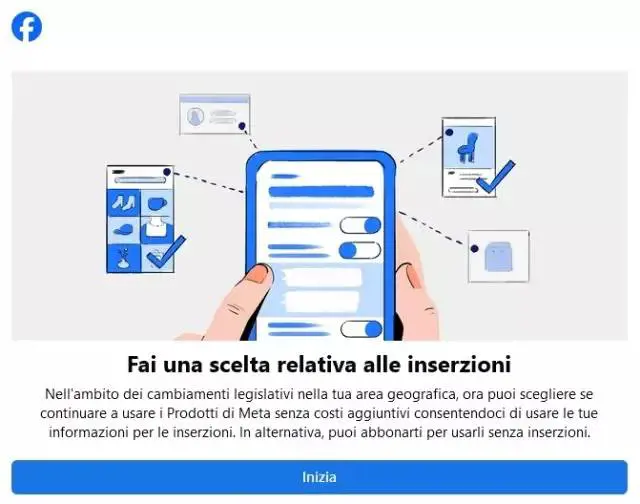 "Fai una scelta". Cosa fare se Facebook o Instagram vi mostrano questo banner 