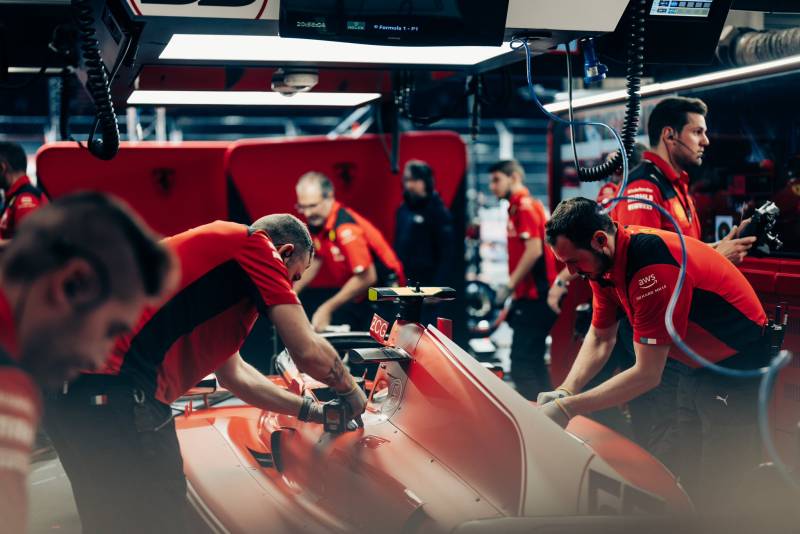 Sainz box F1 Las Vegas FP2 @scuderiaferrari