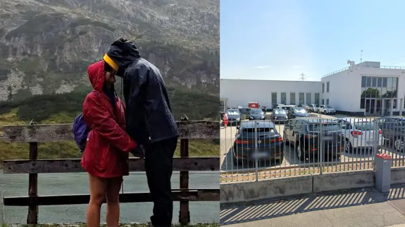 I due ex fidanzati e l'area del parcheggio a Fossò dove è stata aggredita la ragazza.