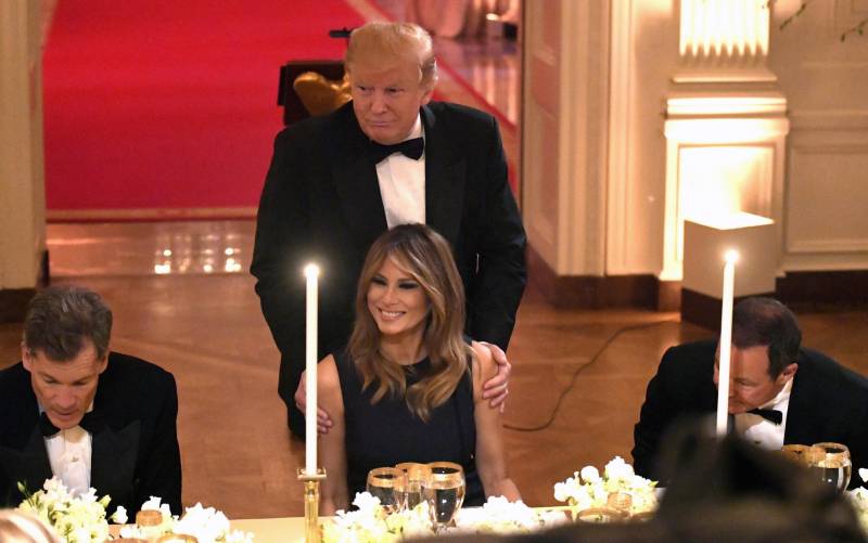 Il presidente Donald Trump e la First Lady Melania Trump durante una cena di gala alla Casa Bianca (maggio 2019)