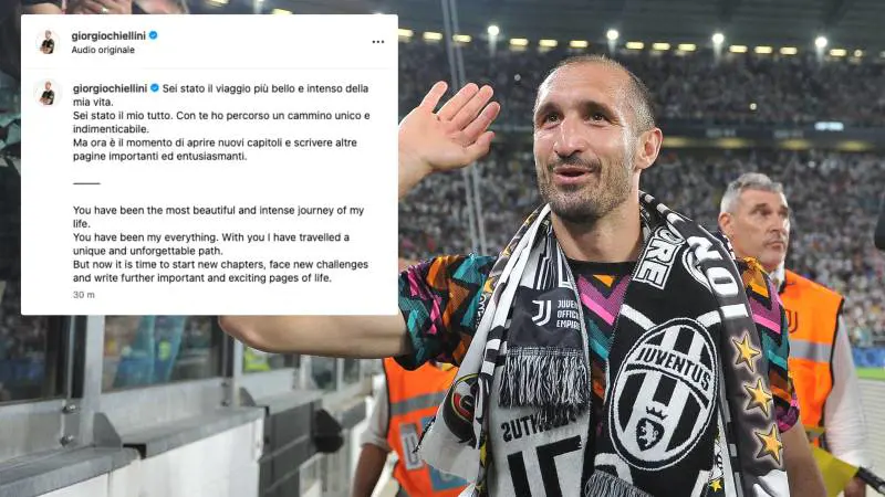 Giorgio Chiellini si ritira: "Ora è il momento di aprire nuovi capitoli"