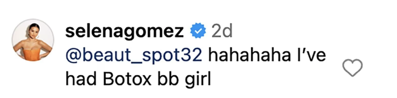 Il commento di Selena Gomez sul botox