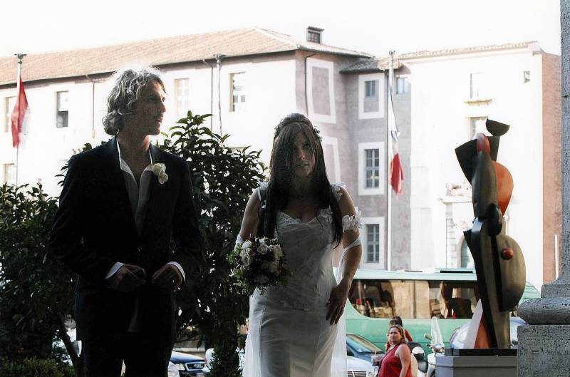 Selvaggia Lucarelli e Laerte Pappalardo nel giorno delle nozze (15 luglio 2004)
