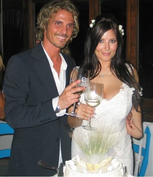 Selvaggia Lucarelli e Laerte Pappalardo nel giorno delle nozze (15 luglio 2004)
