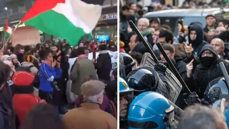 "Siete come i nazisti e i fascisti". Piovono insulti sulle forze dell’ordine dai pro-Palestina